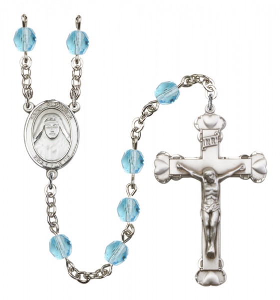Women's St. Alphonsa of India Birthstone Rosary - Aqua