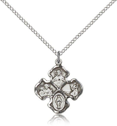 Rounded Tip 4-Way Pendant - Sterling Silver