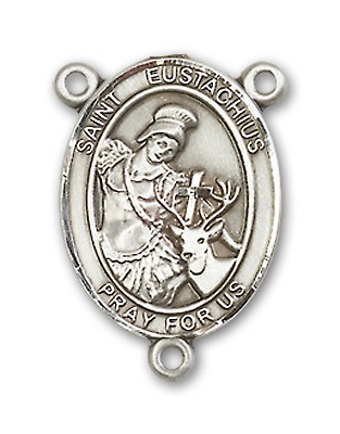 St. Eustachius Rosary Centerpiece Sterling Silver or Pewter - Sterling Silver