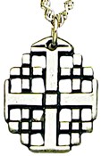 Jerusalem Cross and Four Gospels Pendant - Silver