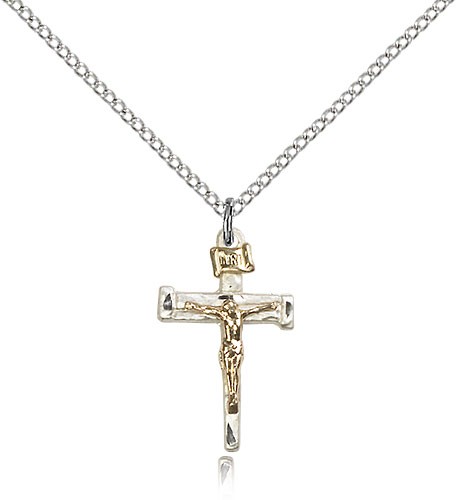 Women's Nail Crucifix Pendant Two-Tone - Two-Tone
