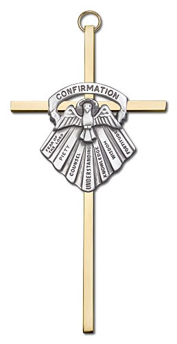 Gifts of Confirmation Wall Cross 6&quot; - Two-Tone Gold