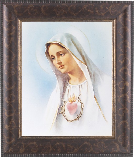 Immaculate Heart of Mary 8x10 Framed Print Under Glass - #124 Frame