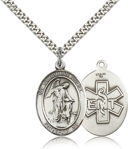 Guardian Angel EMT Medal - Sterling Silver
