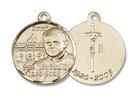 Women's Saint John Paul II with Vatican Medal - 14K Solid Gold
