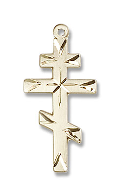 Faceted Saint Andrew's Cross - 14K Solid Gold