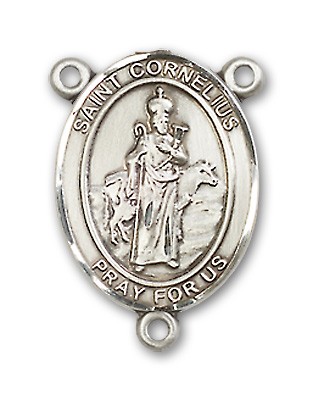St. Cornelius Rosary Centerpiece Sterling Silver or Pewter - Sterling Silver