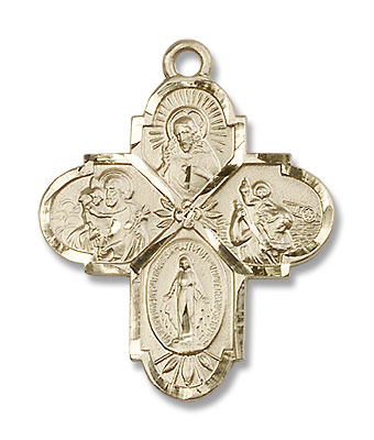 Men's 4-Way Pendant - 14K Solid Gold