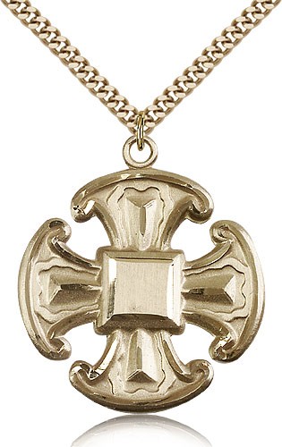 Large Canterbury Cross Pendant - 14KT Gold Filled
