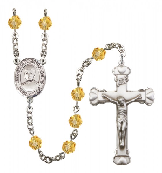 Women's Blessed Jose Canchez del Rio Birthstone Rosary - Topaz