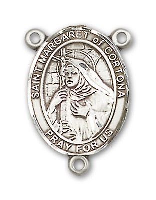St. Margaret of Cortona Rosary Centerpiece Sterling Silver or Pewter - Sterling Silver