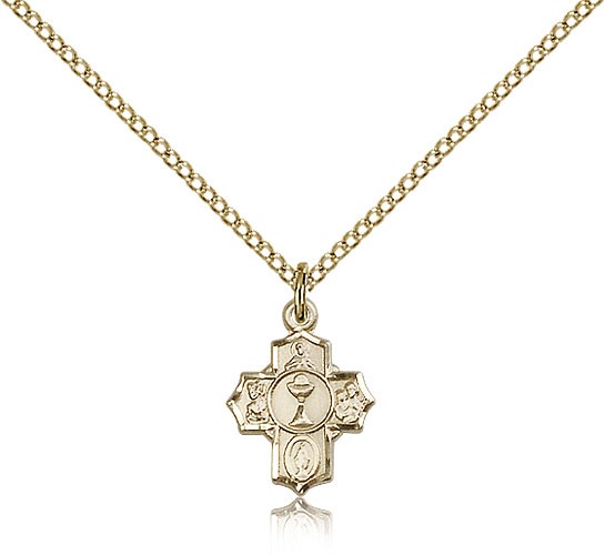 First Communion 5-Way Pendant - 14KT Gold Filled