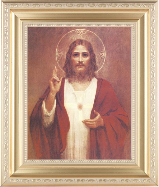 Sacred Heart of Jesus 8x10 Framed Print Under Glass - #138 Frame