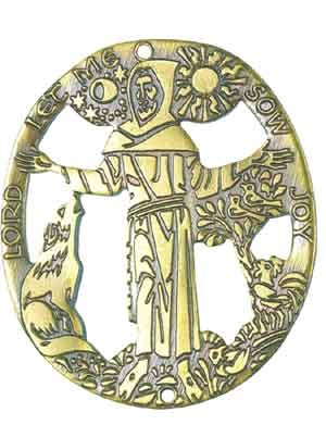 St. Francis House Blessing Wall Plaque - 3 inches - Bronze