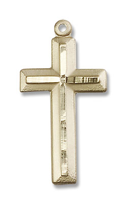 Matte Satin Finish Cross Women's Cross Necklace - 14K Solid Gold