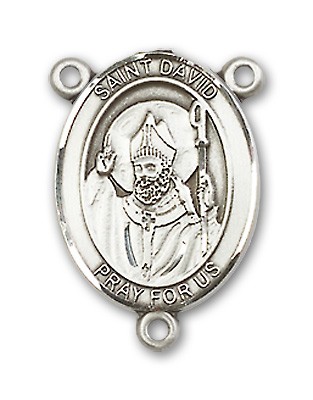 St. David of Wales Rosary Centerpiece Sterling Silver or Pewter - Sterling Silver