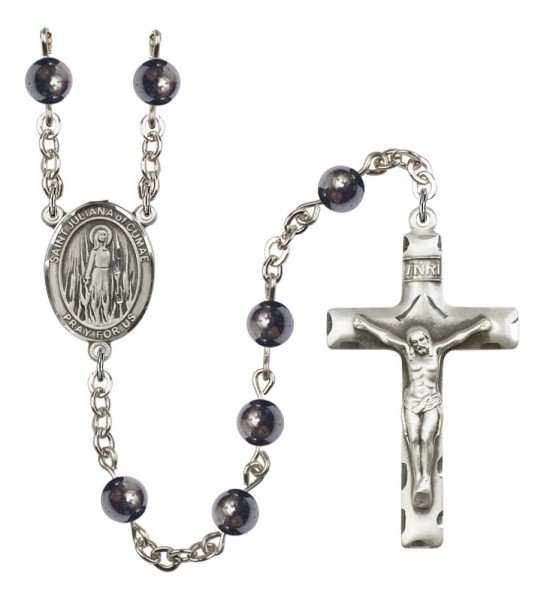 Men's St. Juliana of Cumae Silver Plated Rosary - Gray