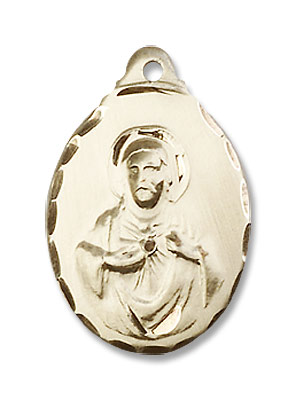 Women's Teardrop Shape Scapular Pendant - 14K Solid Gold