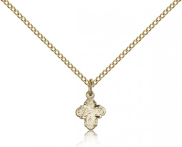 Four Way Medal for Infant - 14KT Gold Filled