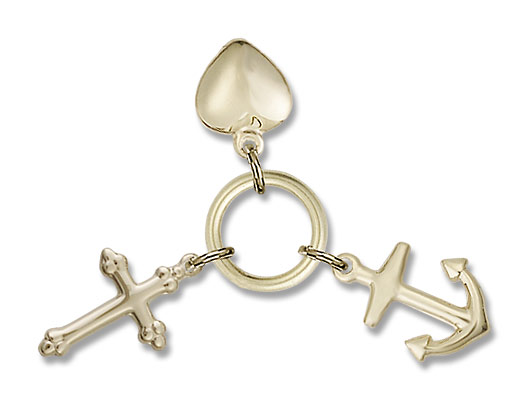 Faith Hope and Charity Medal - 14K Solid Gold