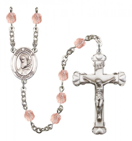 Women's St. Pius X Birthstone Rosary - Pink