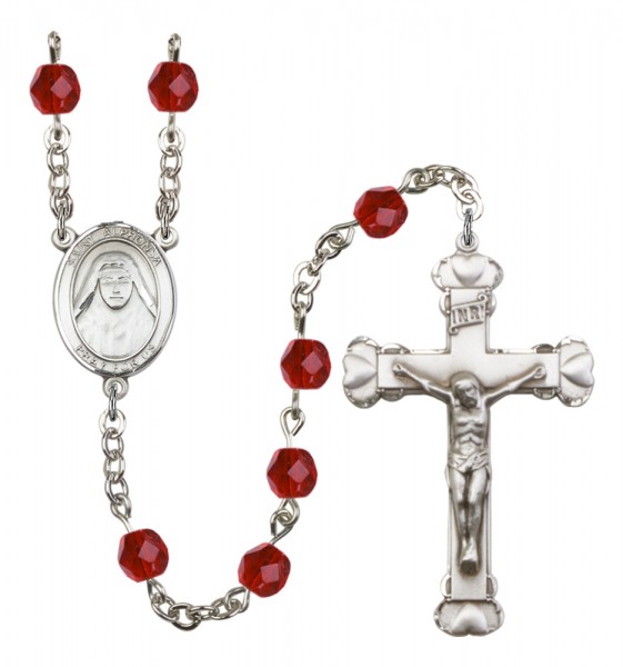 Women's St. Alphonsa of India Birthstone Rosary - Ruby Red