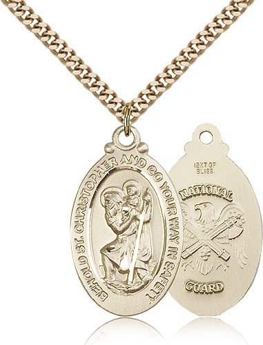 St. Christopher National Guard Medal - 14KT Gold Filled