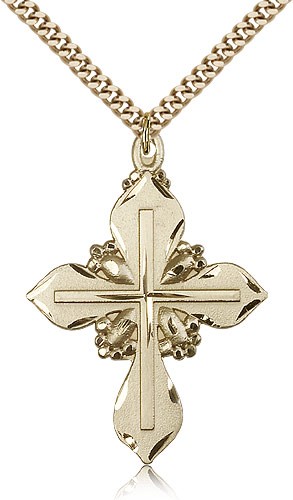 Teardrop Cross in Cross Women's Pendant - 14KT Gold Filled