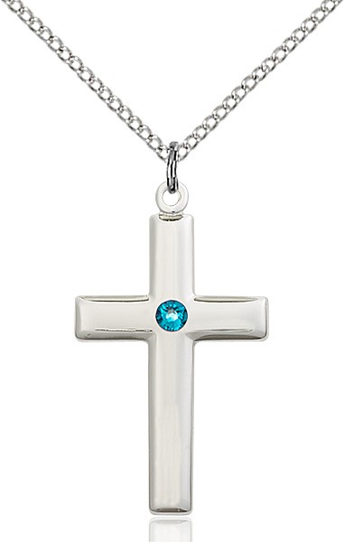 Women's Plain Cross Pendant - Zircon