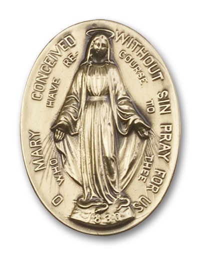 Immaculate  Conception Visor Clip - Antique Gold
