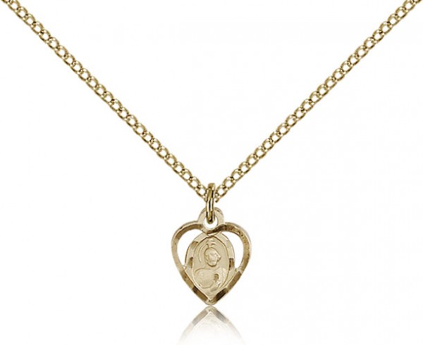 Petite Saint Jude Medal Heart Shaped - 14KT Gold Filled