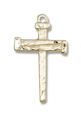 Nail Cross Medal - 14K Solid Gold
