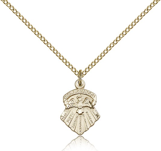 Girl's Seven Gifts Confirmation Pendant - 14KT Gold Filled