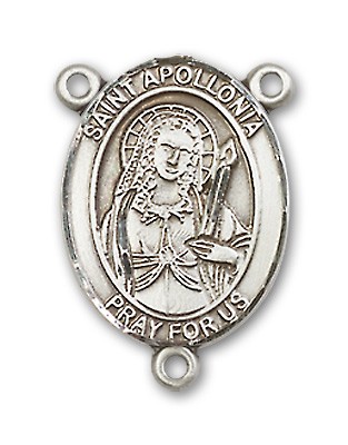 St. Apollonia Rosary Centerpiece Sterling Silver or Pewter - Sterling Silver