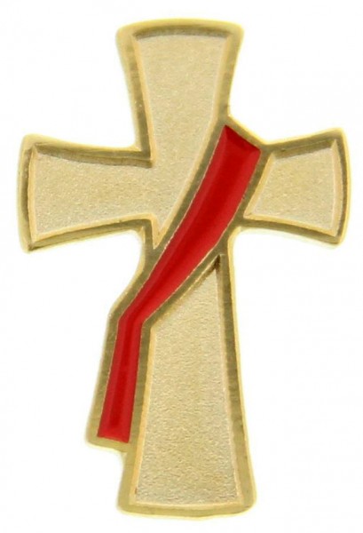 Deacon Cross Lapel Pin - Gold Tone