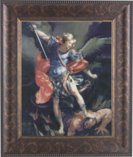 St. Michael 8x10 Framed Print Under Glass - #124 Frame