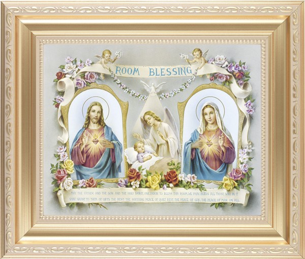 Room Blessing 8x10 Framed Print Under Glass Sacred Hearts - #138 Frame