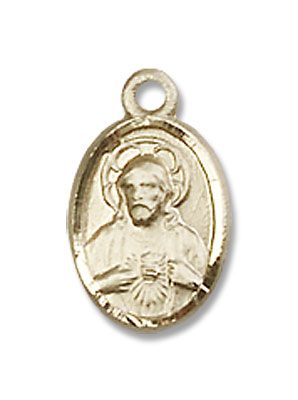 Petite Charm Size Scapular Medal - 14K Solid Gold