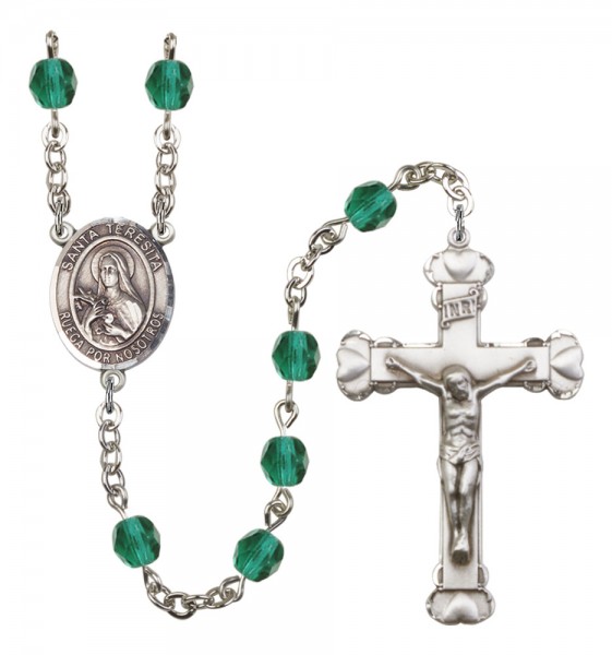 Women's Santa Teresita Birthstone Rosary - Zircon