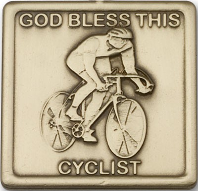 God Bless This Cyclist Visor Clip - Antique Gold