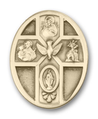 5-Way with Holy Spirit Visor Clip - Antique Gold