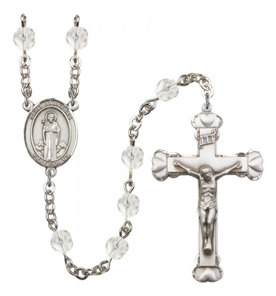 Women's St. Barnabas Birthstone Rosary - Crystal