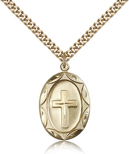 Open Cut Cross Necklace - 14KT Gold Filled