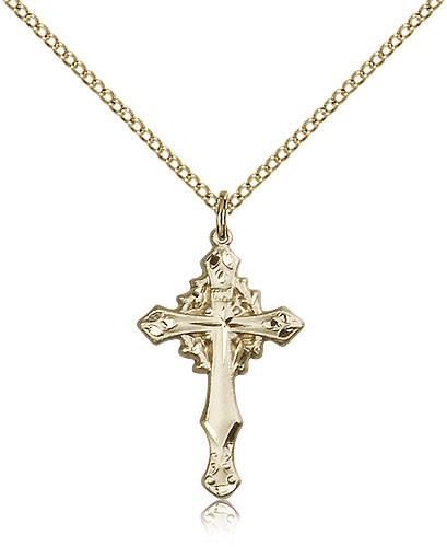 Women's Crown of Thorns Cross Pendant - 14KT Gold Filled
