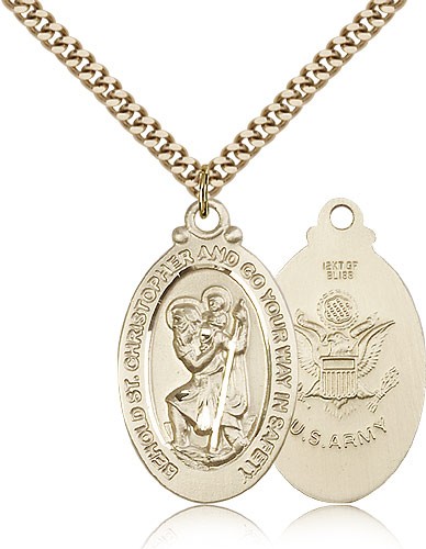 St. Christopher Army Medal - 14KT Gold Filled