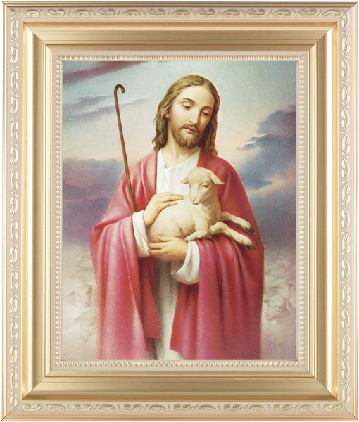 Jesus the Good Shepherd 8x10 Framed Print Under Glass - #138 Frame