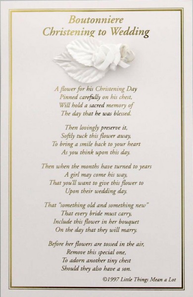 Boys Christening to Wedding Boutonniere - White