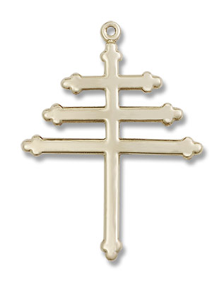 Maronite Cross Pendant - 14K Solid Gold