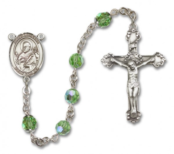 St. Meinrad of Einsideln Sterling Silver Heirloom Rosary Fancy Crucifix - Peridot