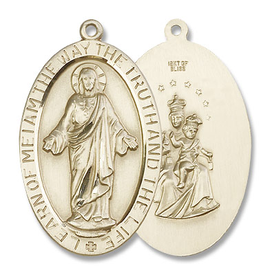 Large Learn of Me I Am The Way Jesus Necklace - 14K Solid Gold